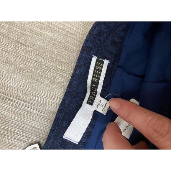 Tracy Reese Embellished Pencil Skirt Blue Black Applique Jacquard Size 4 - Picture 4 of 9